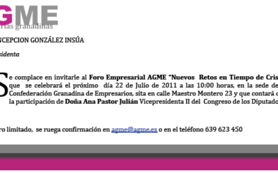 Foro “Nuevos Retos en Tiempo de Crisis”, con Ana Pastor