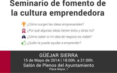 Güéjar Sierra acoge hoy un Seminario para el Fomento de la Cultura Emprendedora