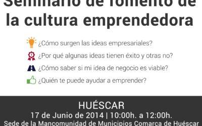 Huéscar acogerá un nuevo Seminario para el Fomento de la Cultura Emprendedora el 17 de junio