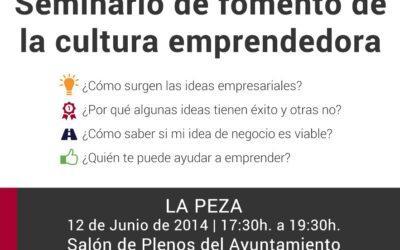 La Peza acoge un nuevo Seminario para el Fomento de la Cultura Emprendedora el 12 de junio