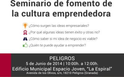 Peligros acoge un nuevo Seminario para el Fomento de la Cultura Emprendedora el 5 de junio